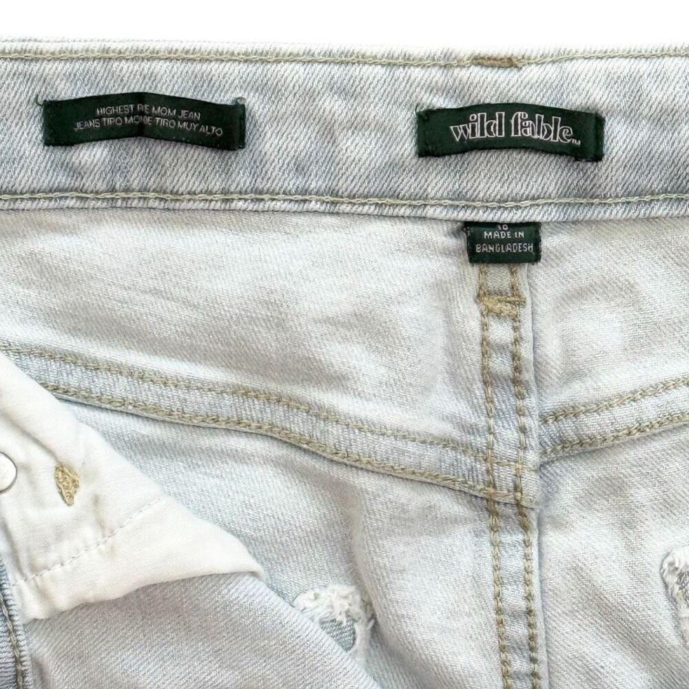 Wild Fable Highest Mom Jean Destroyed Light Wash Sz 12 - Picture 8 of 10